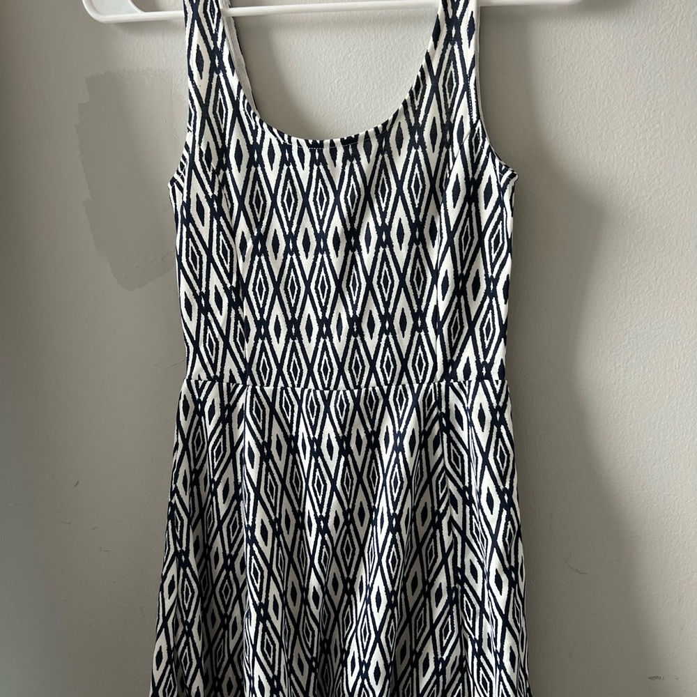 H&M DIVIDED Black & White Print Mini Dress